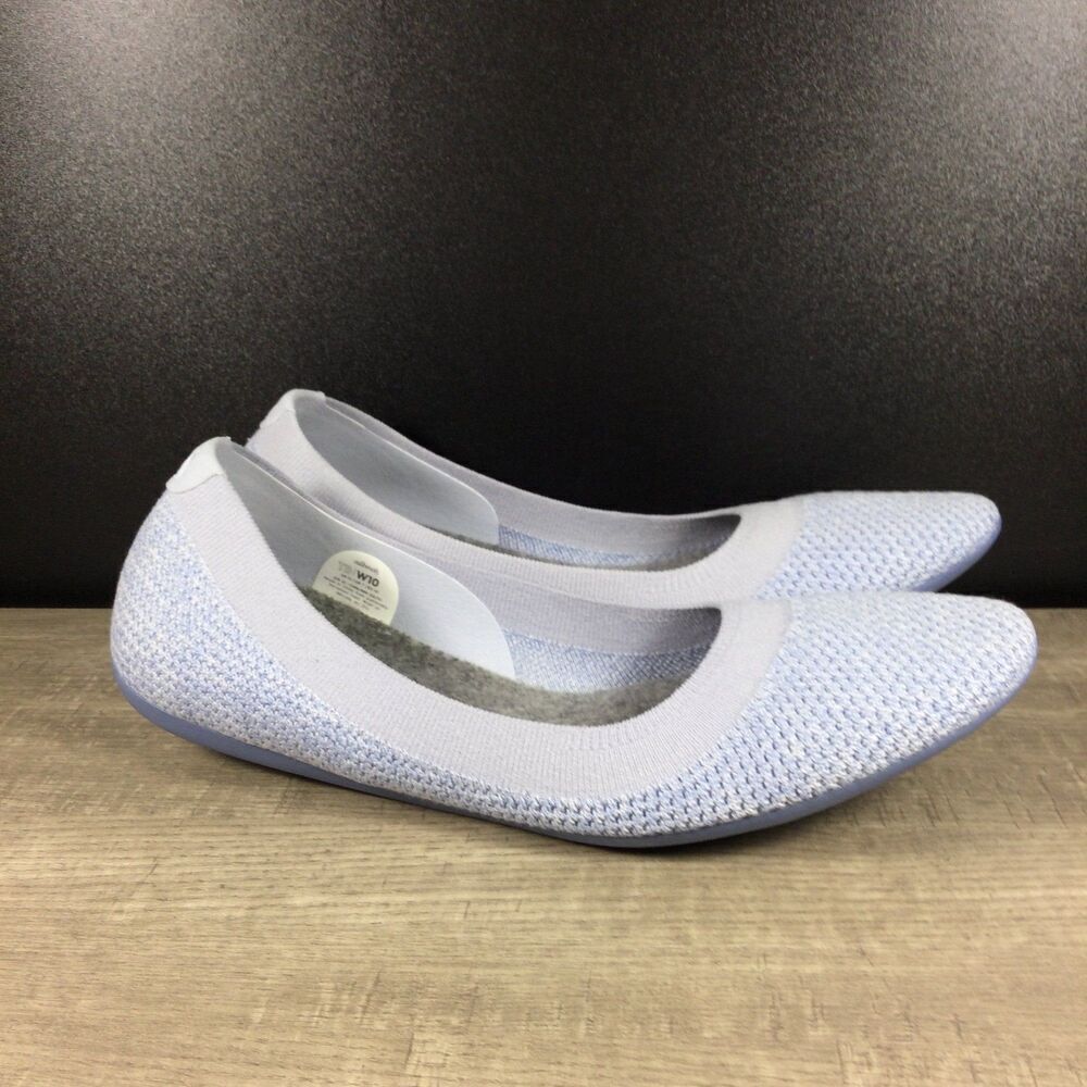 Allbirds Tree Breezers Women's Size 10 Whitecap Blue Slip On Ballet Flats Shoes